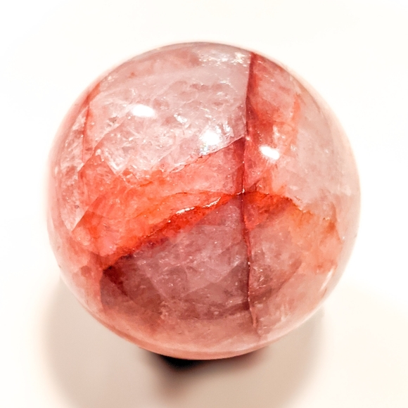 6cm Strawberry Quartz Crystal Ball Sphere with Walnut Wooden Stand 212g+ 55-60mm - Picture 5 of 8